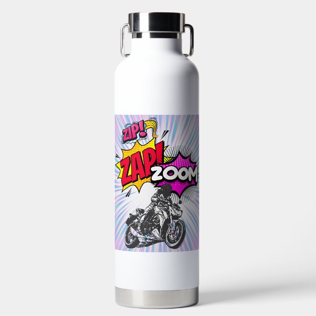 Zip, Zap, Zoom 32 oz Bouteille d'eau (Avant)
