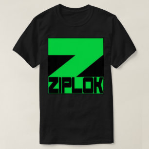 Ziplok - logo vert au néon - T-shirt noir