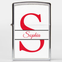 Zippo Lighter NOM PERSONNALISÉ "SOPHIA" EN ROUGE