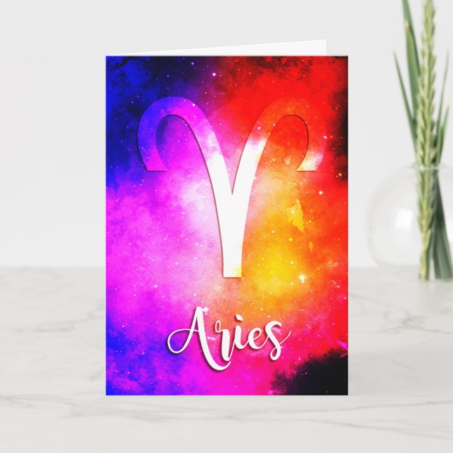 Zodiac : Aries Space Candy Carte d'anniversaire (Devant)