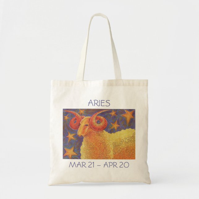 Zodiac Aries tote bag text (Devant)