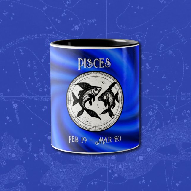 Zodiac Blue Pisces Mug (Créateur téléchargé)