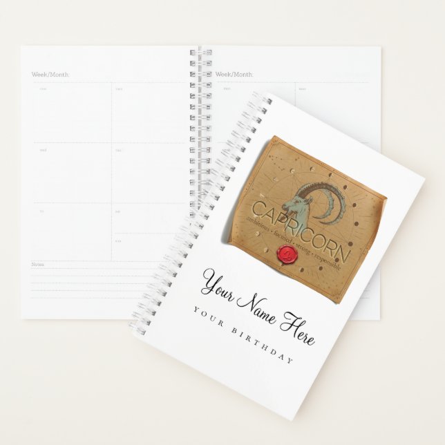 Zodiac - Capricorn - Personalized Day Planner (Devant avec enveloppe)
