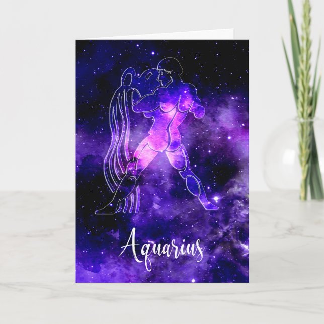 Zodiac : Carte d'anniversaire Space Aquarius (Devant)