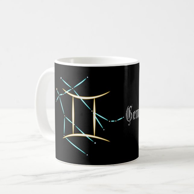 Zodiac Constellation Gemini Café Mug (Devant gauche)