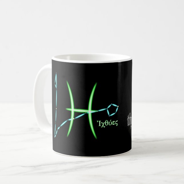 Zodiac Constellation Pisse La Mug De Café (Devant gauche)