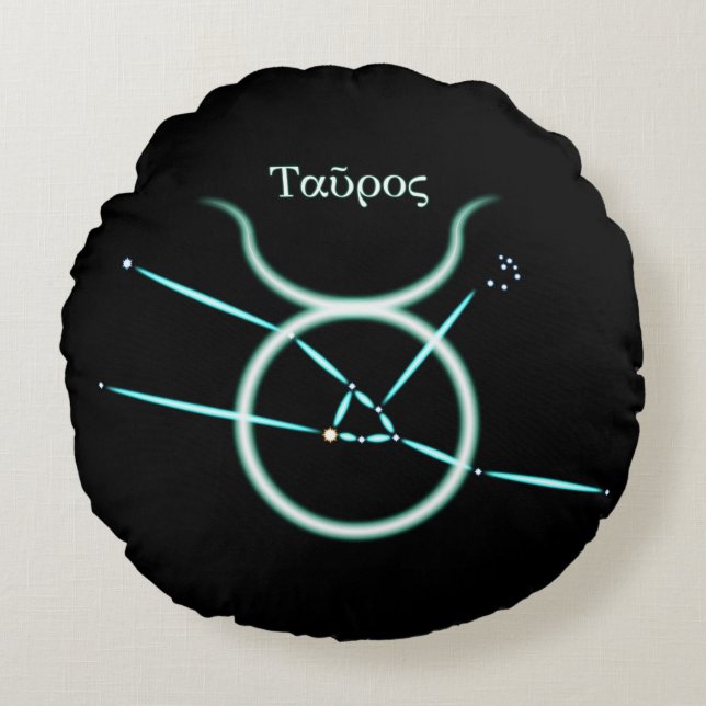 Zodiac Constellation Taurus Coussin rond (Devant)