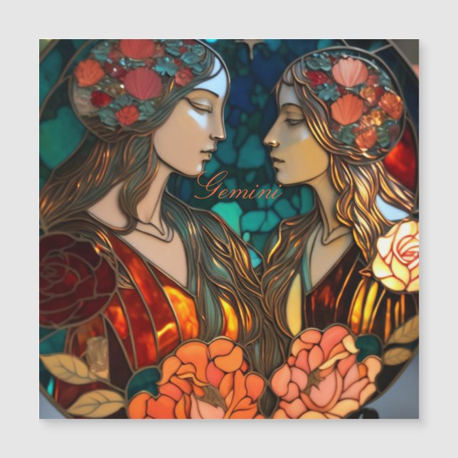 Zodiac Gémeaux en verre tendu (Devant)