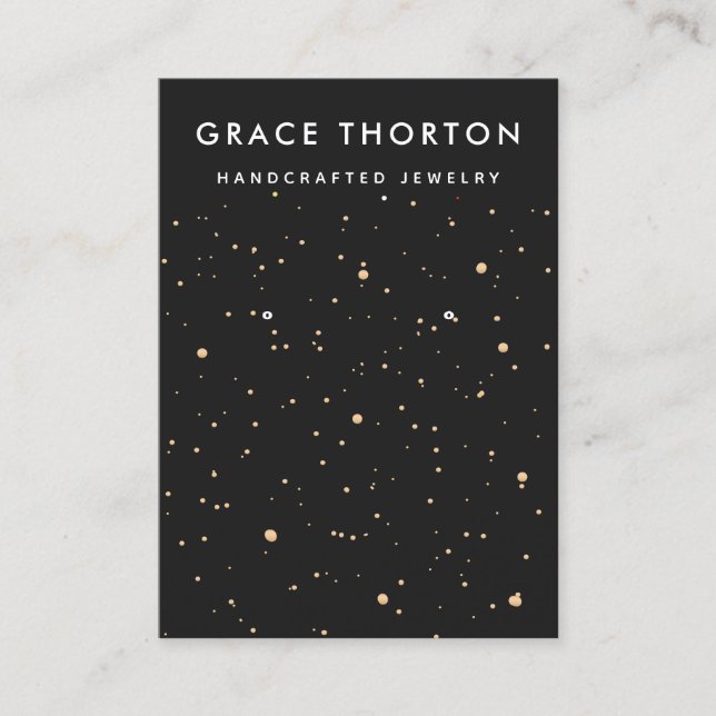 Zodiac Gold Stars Elevant Bijoux Carte d'affichage (Devant)