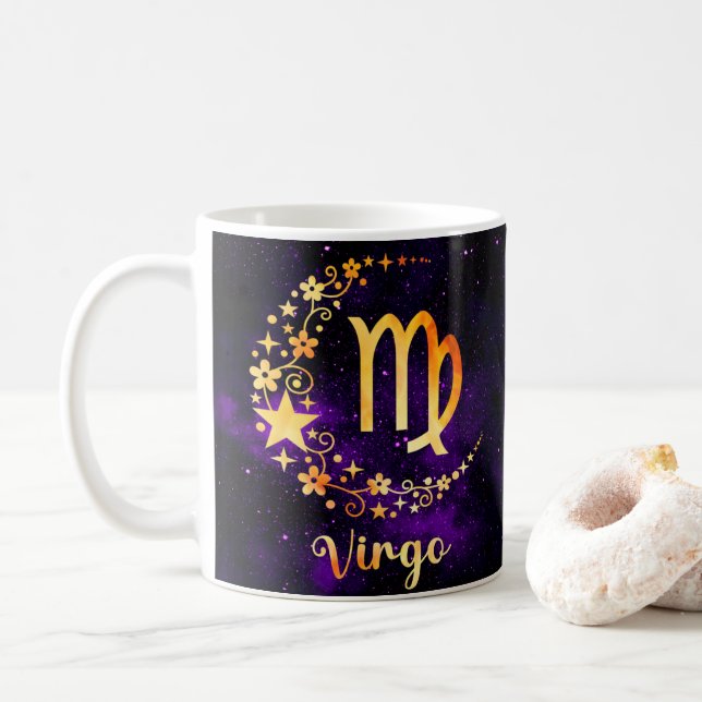 Zodiac Horoscope Virgo Design Café Mug Cup (Avec donut)