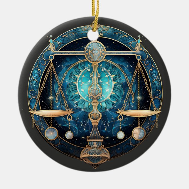 Zodiac Libra Ornement d'astrologie personnalisée (Devant)