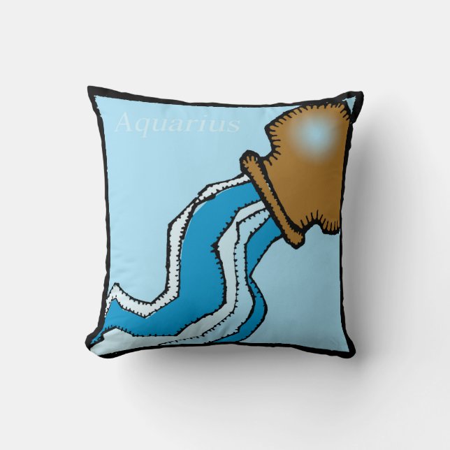 Zodiac Signes Aquarius Anniversaire Coussin de cot (Recto)
