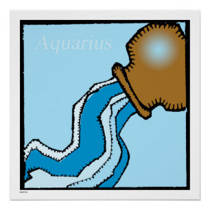 Zodiac Signes Aquarius Anniversaire Poster parfait