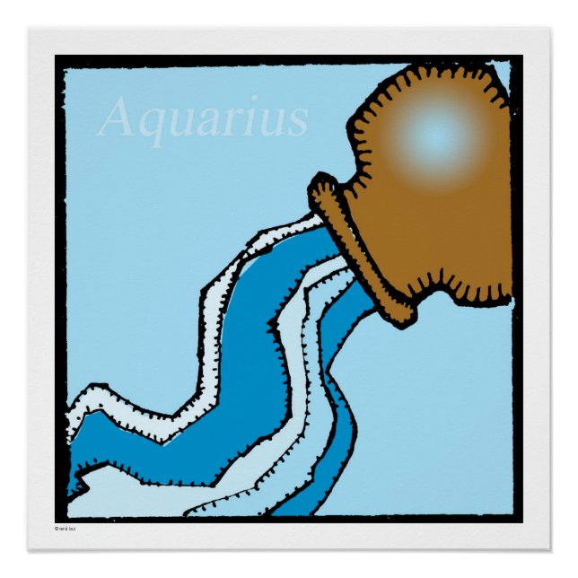 Zodiac Signes Aquarius Anniversaire Poster parfait (Devant)