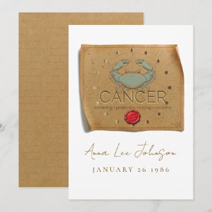 ZODIAQUE - Cancer - Carte d'anniversaire personnal