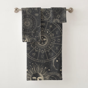 Zodiaque céleste Sun Moon Stars Motif