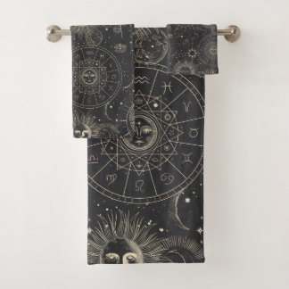 Zodiaque céleste Sun Moon Stars Motif