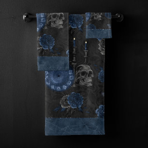 Zodiaque magic Dark Navy Blue Gothic Skull