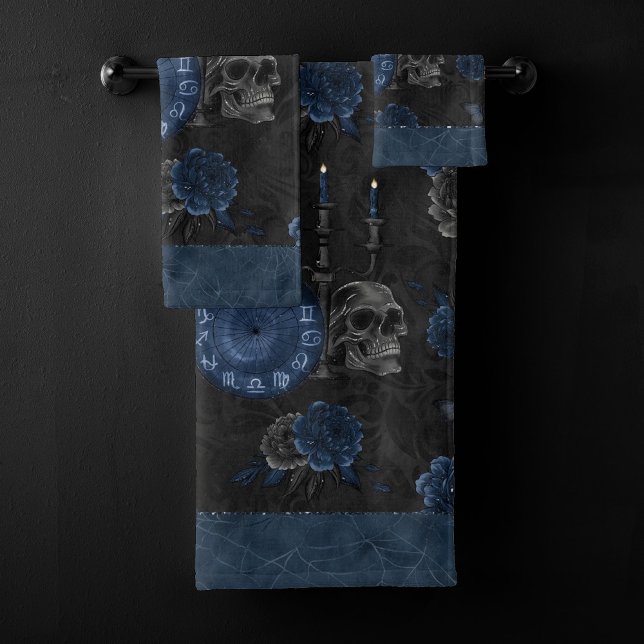 Zodiaque magic | Dark Navy Blue Gothic Skull (Créateur téléchargé)