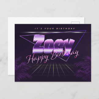 Zoey Nom Prénom Anniversaire de la carte postale
