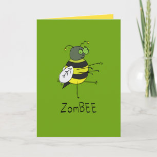 ZomBEE - Carte de vœux drôle d'abeille zombie Hall