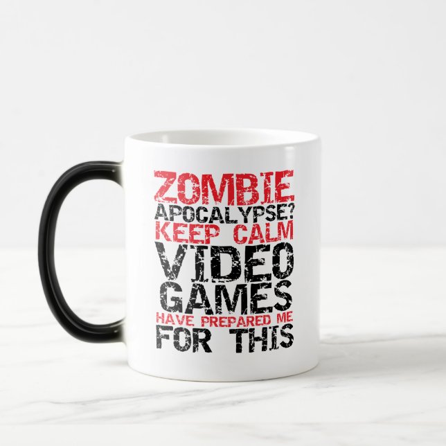 Zombie Apocalypse Garder Calme Joueurs Drôle Mug (Gauche)