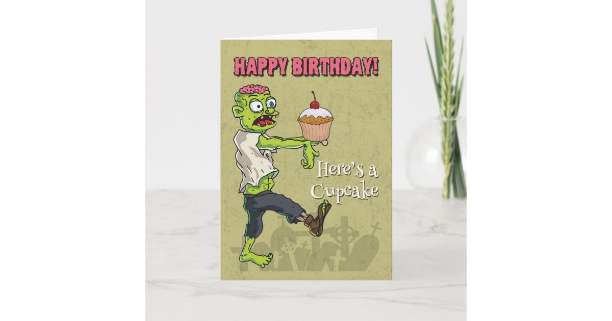 Zombie Avec La Carte D Anniversaire De Cupcake Fun Zazzle Fr Zombie Avec La Carte D Anniversaire De Cupcake Fun Zazzle Fr