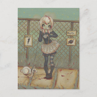 Zombie goth fille mignonne carte postale undead ja
