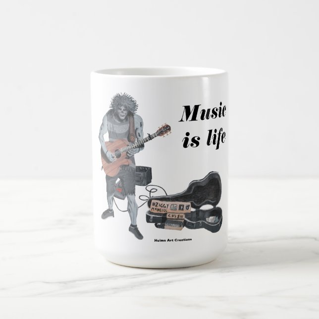 Zombie Guitare Musicien Café Mug (Centre)