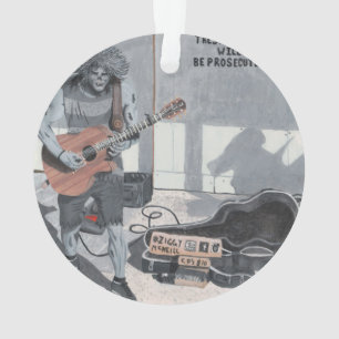 Zombie Guitare Musique Imaginaire Art Acrylique Or