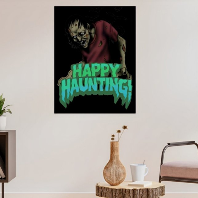 Zombie Hantée Sur Les Posters Halloween Happy Haun (Créateur téléchargé)