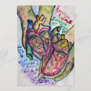 Zombie Love Poem Art Peinture Invitations