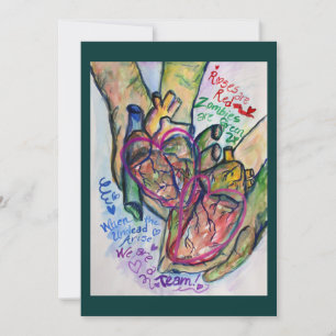 Zombie Love Poem Art Peinture Invitations