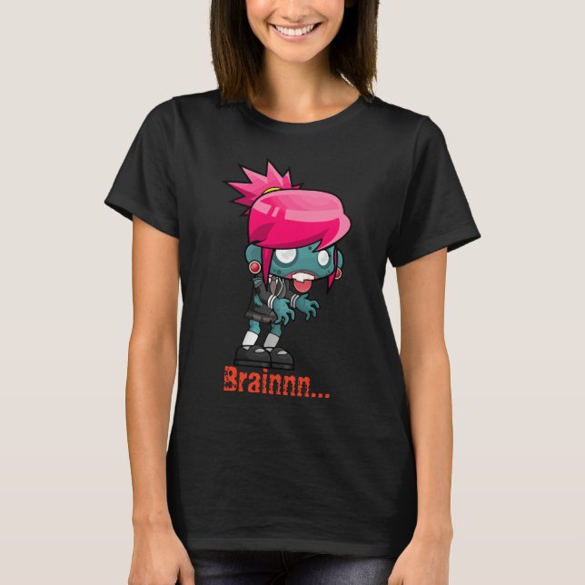 Zombie Mange Cerveau 2 T-shirt (Devant)