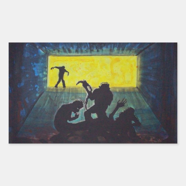 Zombie Silhouette sombre art horreur autocollants (Devant)