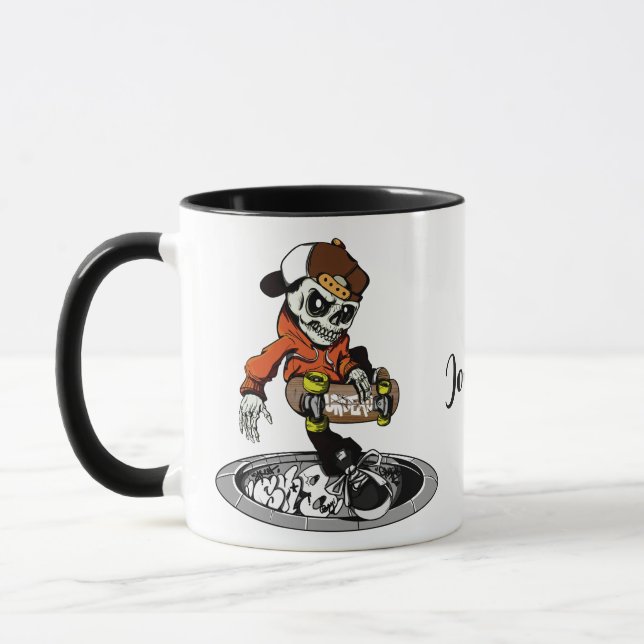 Zombie Skater nom personnalisé tasses (Gauche)
