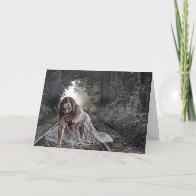 Zombie sur les traces Carte d'Halloween (Devant)