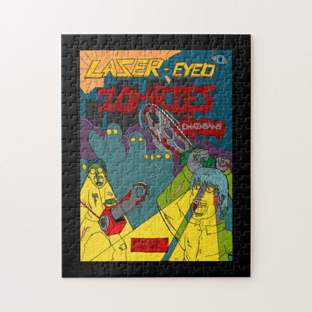 Zombies au laser avec Puzzle de tronçonneuses (Vertical)