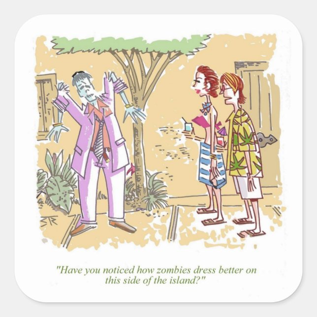 Zombies habille mieux autocollants (Devant)