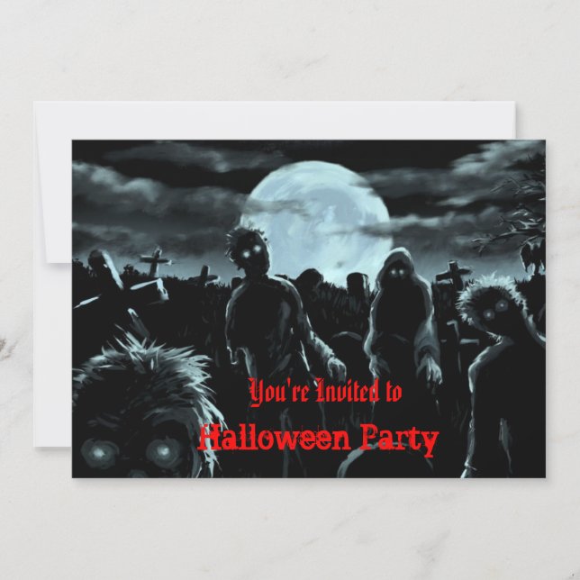 Zombies Halloween Party Invitation (Devant)