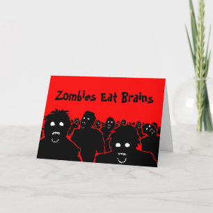 Zombies Manger Cerveaux Carte de voeux