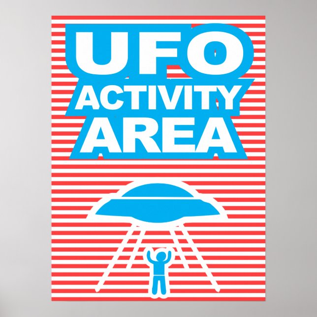 Zone d'activité OVNI, Alien, affiche drôle, humour (Devant)
