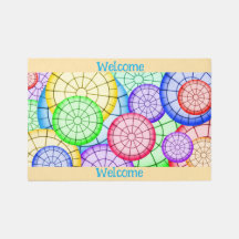 Zone de cercles concentriques arc-en-ciel vibrant