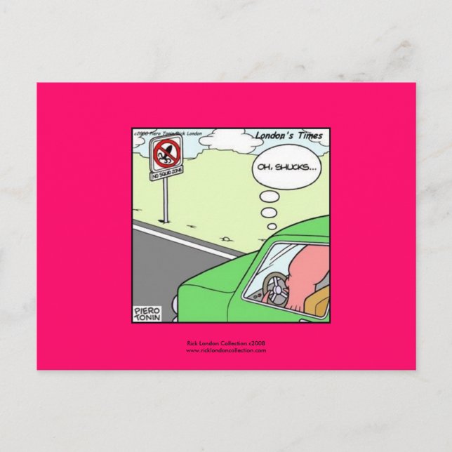 Zone sans Seiche Carte Postale de Dessin Animé Drô (Devant)