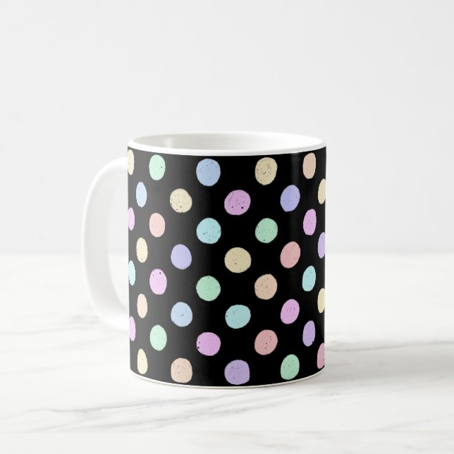 Zones multicolores sur Mug de café noir (Devant gauche)