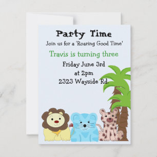 Zoo Animal Party Invitation