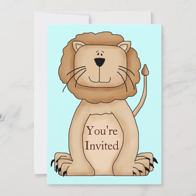 Zoo animal sauvage Invitation fête d'anniversaire (Devant)