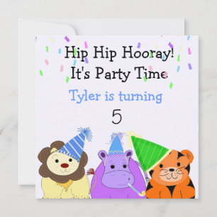 Zoo Animaux Fête Invitation