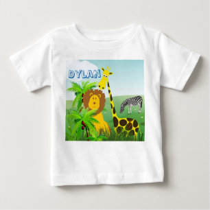 Zoo Animaux Giraffe Lion Zèbre Baby T-shirt