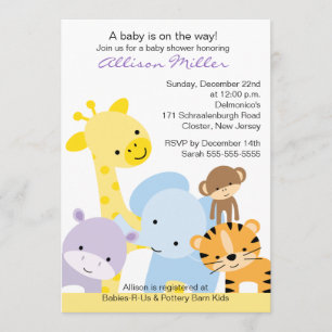 Zoo Animaux Invitation Baby shower
